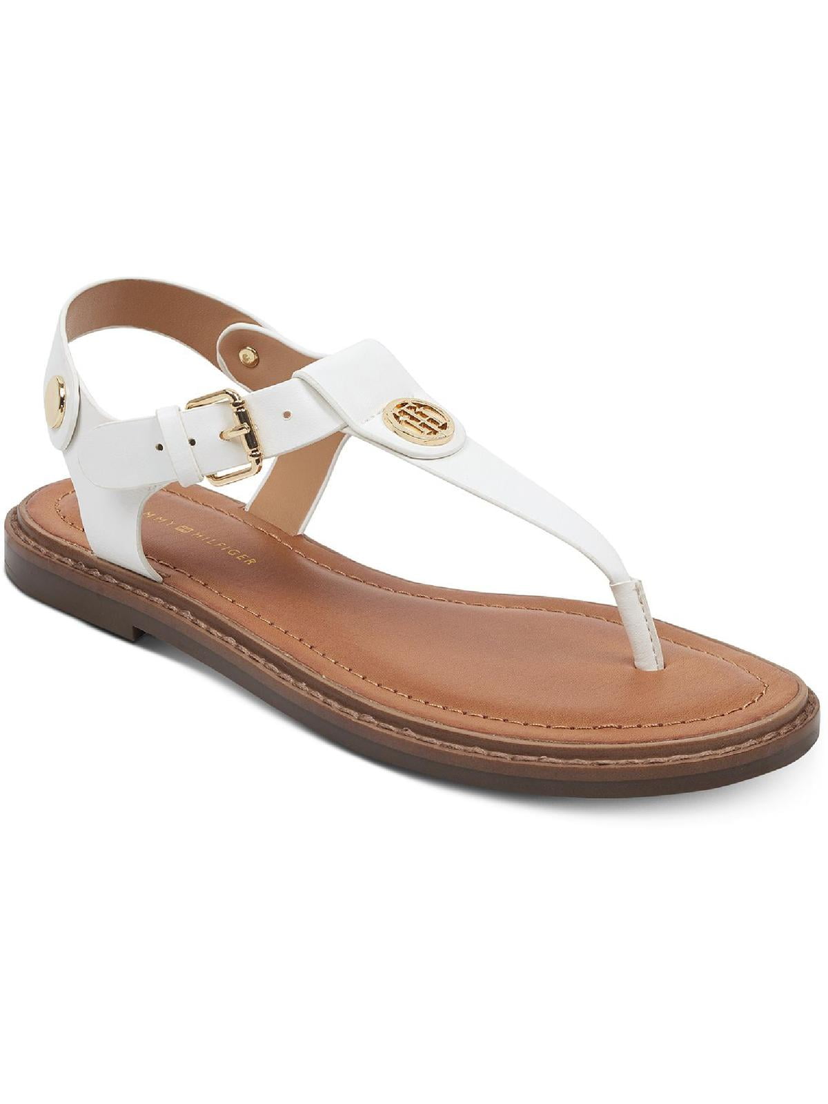 Tommy Hilfiger Womens Bennia Leather Thong Sandals 7 Medium (B,M) -