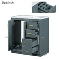 thumbnail image 6 of 30'' Bathroom Vanity with Resin Sink Combo,Solid Wood Frame Bathroom Storage Cabinet, Freestanding Vanity Set with 3 Drawers& Soft Closing Doors - Navy Blue, 6 of 7