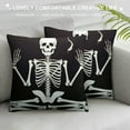 thumbnail image 3 of Shangniulu Skull Yoga Throw Pillow Covers Meditating Skeleton Square Pillowcases Cushion Cover for Room Sofa Chair Bed Home Decor, 3 of 5