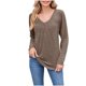 thumbnail image 2 of Ailaofu Women Tops Long Sleeve Shirts V Neck Loose Fit Soft Casual Solid Color T-Shirts Fall Clothing, 2 of 6