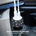 thumbnail image 4 of Cargador USB para coche, adaptador para coche SAVORI, adornos de cristal con brillantes y brillantes para coche, para carga rápida, para iPhone Xs Max X Plus, iPad Pro/Mini, Samsung, 4 of 7