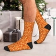 thumbnail image 7 of KLL Orange Glitter Print Cool Socks Men's Women's Crew Socks Funny Crazy Novelty Stockings, 7 of 7