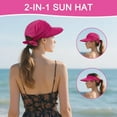 thumbnail image 7 of YEKEYI Sun Hat for Women UV Protection Visor Hats Wide Brim Sun Hats Ponytail for Summer Beach Tennis Golf Garden, 7 of 7