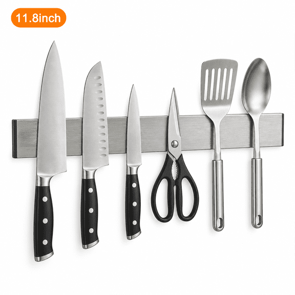 RYLZX 11.8 Inch Magnetic Knife Holder for Wall, Knife Magnetic Strip Magnetic Knife Holder for Refrigerator Mount Knife Rack Kitchen Utensil Holder Metal Tool Holder Knife Block Kitchen Organizers