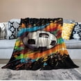 thumbnail image 2 of COMIO Soccer Blanket Gifts with Name - Soft, Fuzzy &amp; Warm - Small Blanket for Office, Chair - Black Sports Christmas Throw Blanket Gifts for Girls, Boys, 2 of 6