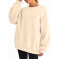 thumbnail image 2 of Chandails en Molleton Oversize pour Femmes Chandail à Capuchon en Polaire Col Rond Manches Longues Pulls Confortables Tenues de Mode Automne Kaki G, 2 of 9
