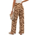 thumbnail image 4 of Fantaslook Womens Pants Casual Boho Palazzo Pants Wide Leg Lounge Pants Trousers with Pocket, 4 of 9