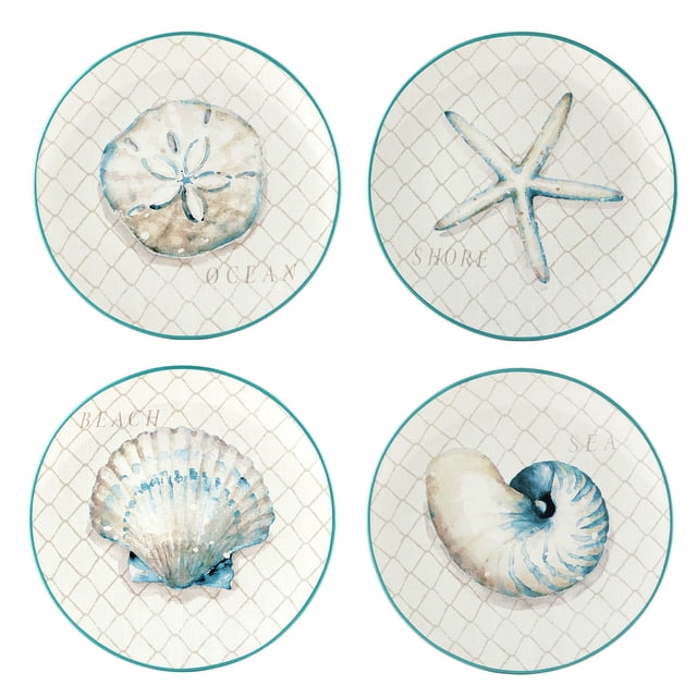 Platos llanos Certified International Ocean View de 28 cm, set de 4