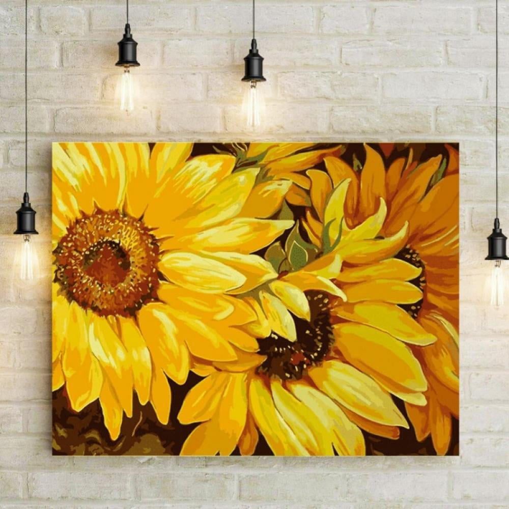 DIY Paint by Numbers Oil Painting Kit on Canvas Drawing Colorful