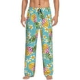 thumbnail image 2 of Lsque Cute Pineapples Print Men's Pajama Pants, Lounge Pant - Comfortable Home Wear,Elastic Waistband, Stylish Design-Large, 2 of 9