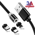 thumbnail image 2 of Cable USB magnético de 1/2M, Cable de carga rápida tipo C, cargador magnético, Cable Micro USB de carga de datos, Cable USB para teléfono móvil para Iphone, 2 of 5
