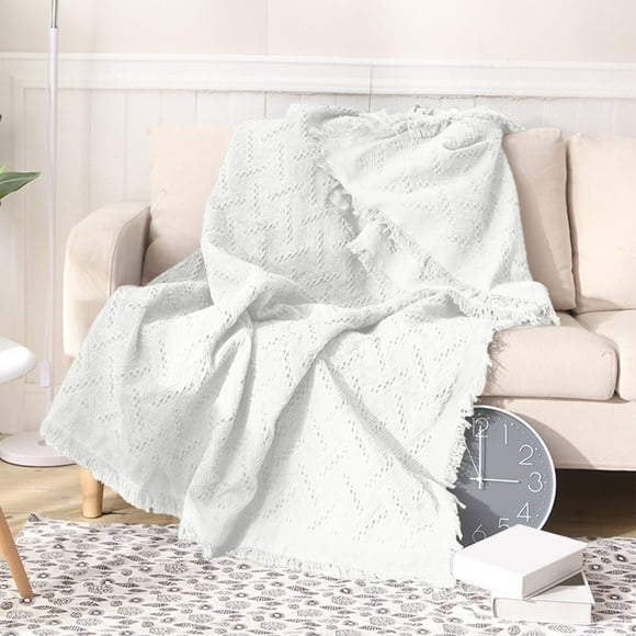 Yykcavykas Big Discount Internet Sofa Towel Sofa Cover Four Seasons Blanket Full Cover Cloth Nordic Small Fresh Cotton Woven Sofa Cover Cloth|White-234