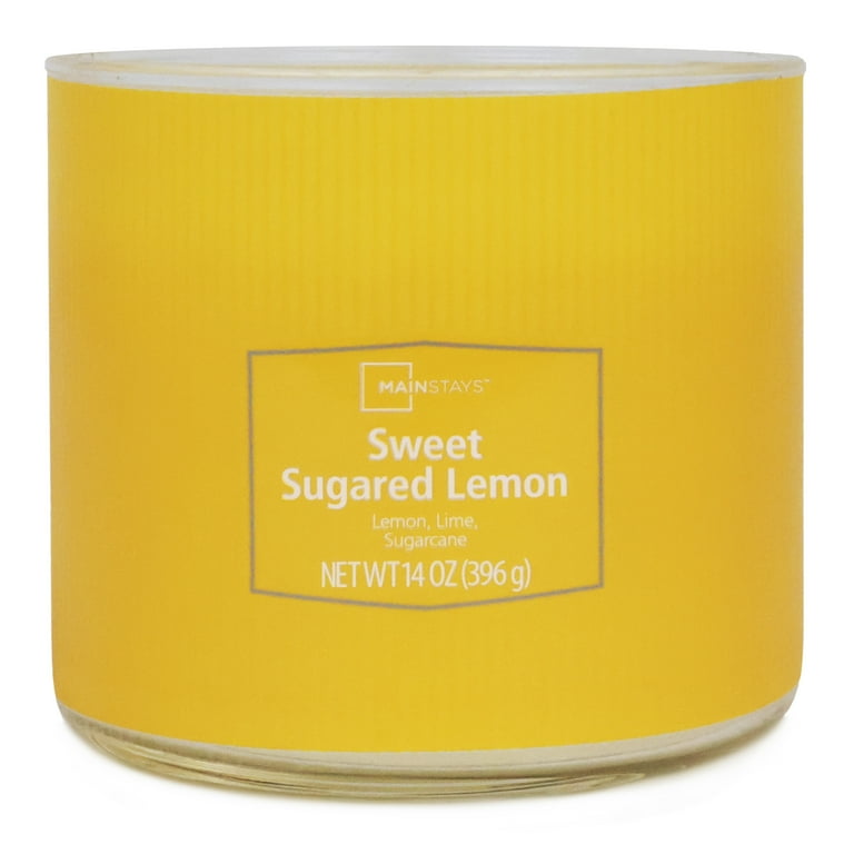 Mainstays 14 Ounce 3-Wick Textured Wrap Sweet Sugared Lemon Candle