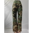 thumbnail image 3 of HUONA Women Camouflage Cargo Pants Causal Slacks Pant Straight Leg Trousers High Waisted Pant with Pocket, 3 of 10