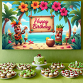 thumbnail image 7 of Decorative Design Tropical Birthday Banner Colorful Theme Party Decoration Birthday Decor Celebration Banner for Beach Party Luau Celebration Kids Party, 7 of 7