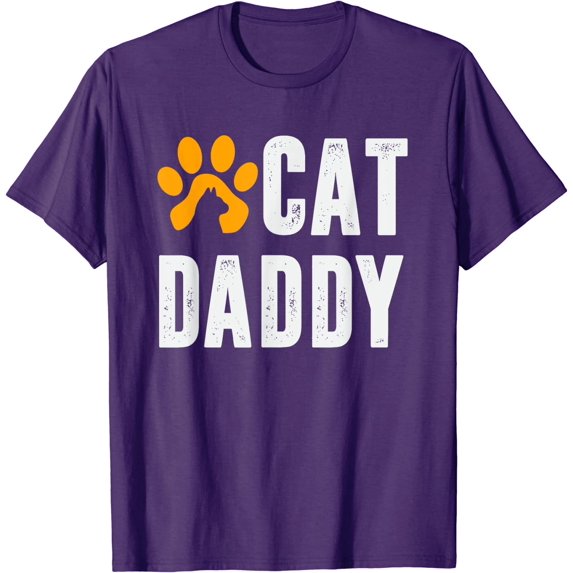 Cat Daddy Happy Birthday Step Dad Fathers Day Gift Cat Lover Shirt Cat Dad Gift Animal Lover Tshirt Best Gift For Dad Cat Father T-Shirt