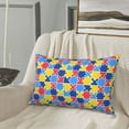 thumbnail image 2 of LNWH Rectangle Pillow Cover, Colorful Puzzle Art Pattern Cushion Covers Pillowcase for Couch Bedroom Sofa, 14"x20", 2 of 8