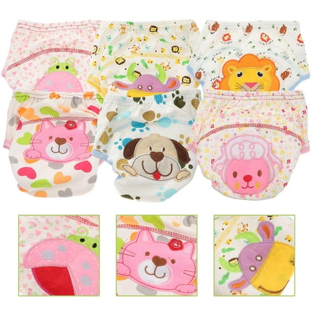 Pretyzoom Baby Diaper Pants Waterproof Stretchy Assorted Color 6Pack