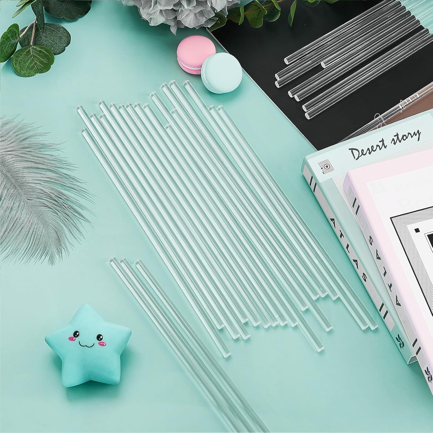 30 Pieces 12 Inch Acrylic Dowel Rods for DIY Crafts Acrylic Round Rods Strip Sticks Cake Topper Rod for DIY Handwork Supplies (0.39 Inch /10mm Diameter)
