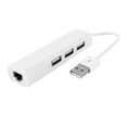 thumbnail image 1 of USB 2.0 RJ45 Network LAN Ethernet   3 Port USB Hub White, 1 of 5