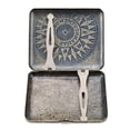 thumbnail image 4 of Retro Bronze Metal  Box, 20 Capacity Sturdy Double Sided Spring Clip Open Pocket Holder, Retro  Case Alloy Frosted Cigaret Box Double Sided Metal  Holder, 4 of 8