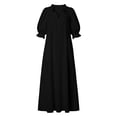 thumbnail image 5 of YuXingFu Plus Size Summer Dresses Mid-Length Collared Plus Size Womens Dress Short Sleeve A Line Casual Summer Black XXL, 5 of 8