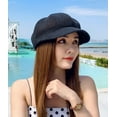 thumbnail image 6 of Municipal Straw Beret Hat for Women Straw Newsboy Cap Painter Cap Cabbie Hat Summer Beach Hat for Travel Vacation, 6 of 7