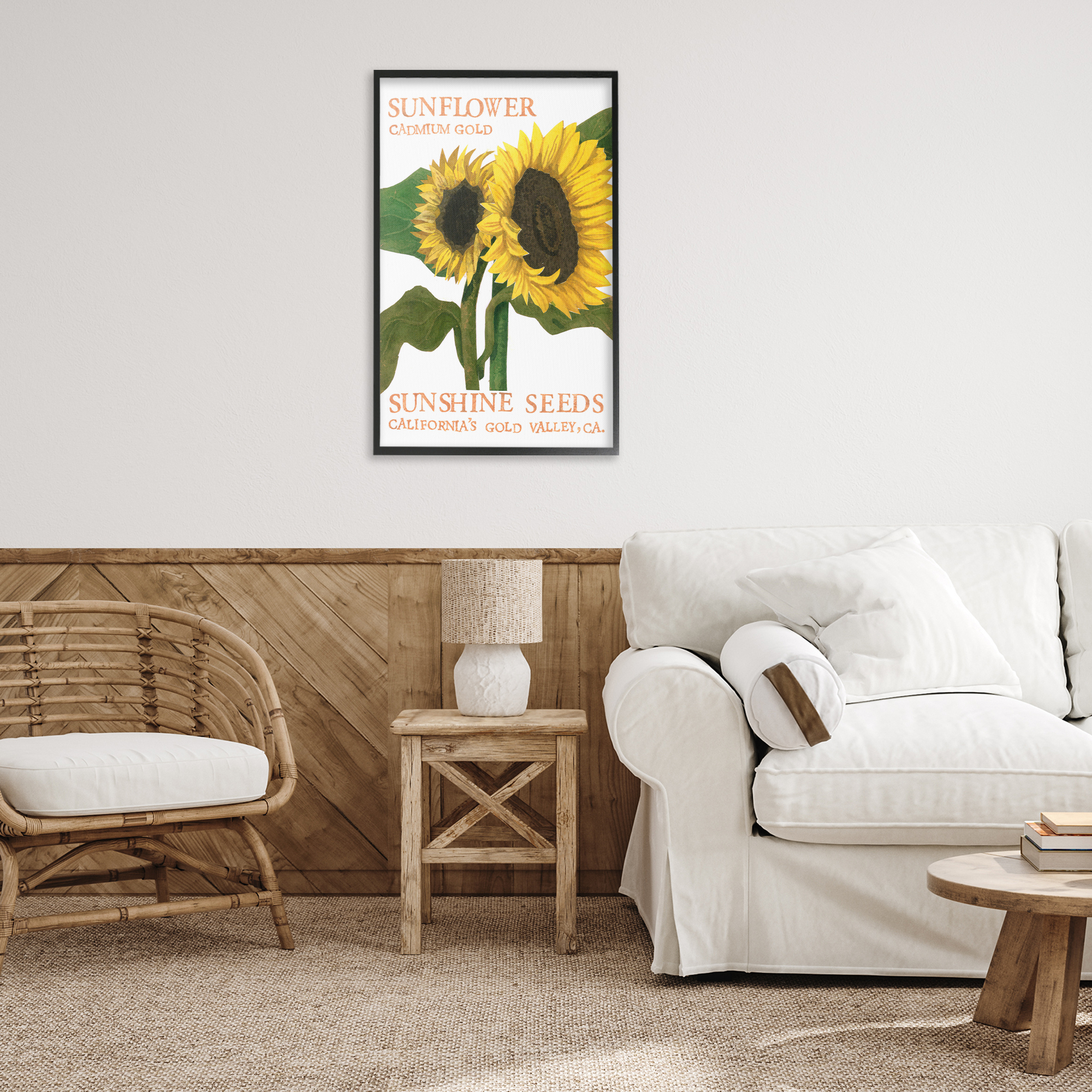 Stupell Industries Sunflower Seeds Design Typography Painting Black Framed Art Print Wall Art, 20 x 30