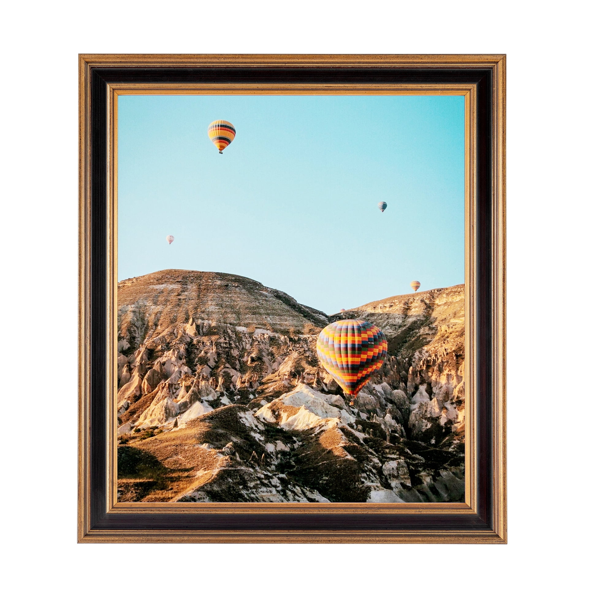 ArtToFrames 18" x 24" Gold with Burgundy Panel Picture Frame, 18x24 inch Gold Wood Poster Frame (WOM-4758)