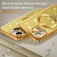 thumbnail image 2 of for iPhone 15 Pro Max Case Magnetic Clear Protective Cute Transparent Silicone Soft TPU Luxury Gold Glitter Bling Phone Cases with MAGSAFE Charging for iPhone 15 Pro Max Glitter Gold, 2 of 11