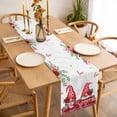 thumbnail image 3 of Red Gnomes Table Runner 60 Inches Long Farmhouse Dress Scarves, Valentine's Day Love Roses Leaves White Dining Tablerunner for Coffee Table/Kitchen Island/Party Décor, 13" x 60", 3 of 8