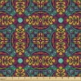 thumbnail image 2 of Ambesonne Geometric Fabric by the Yard Upholstery, Ethnic Abstract Vintage, 5 Yards, Raspberry Marigold Blue, 2 of 5