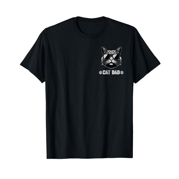 Funny Vintage Cat Dad Life Graphic T-Shirt for Father's Day Gift