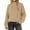Khaki, variant on Sweaters for Women Ribbed Knit Turtle Neck Pullover Casual Loose Workout Sports Leisure Long Sleeve Fall Tops