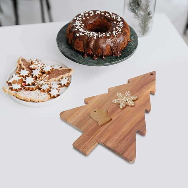 Creatine Christmas Tree Cutting Board Wooden Tray Christmas Tree Charcuterie Board Cheese Tray Wood Cutting Board For Kitchen