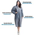 thumbnail image 4 of Cfowner Raincoat for Adults, 2 Pack Portable EVA Rain Coats Reusable Rain Poncho with Hood and Elastic Cuff Sleeves, 4 of 6