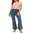 thumbnail image 2 of CHUANK Costume d'Halloween pour Femmes, Blouse d'Été à Carreaux, Col Rond, Manches Courtes Bouffantes, 2 of 6