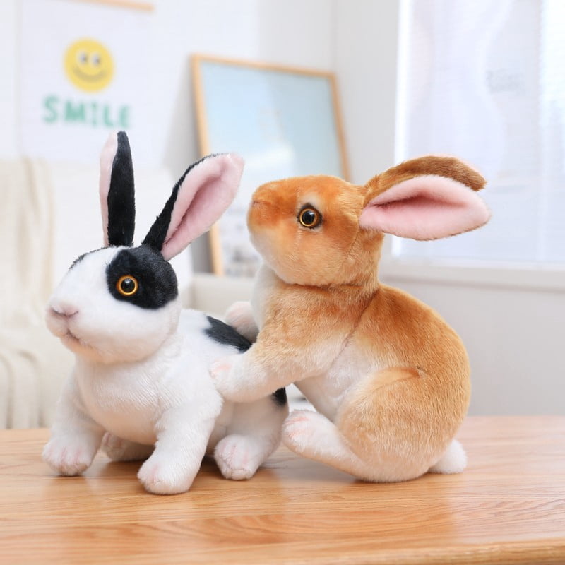 4 Pcs Bunny Stuffed Animal Plush for Easter Basket Stuffed Festival Party Favors Cute Soft Animal Plush Toys Stuffed Animals Rabbit Bulk  (White, Brown, Black, Gray)