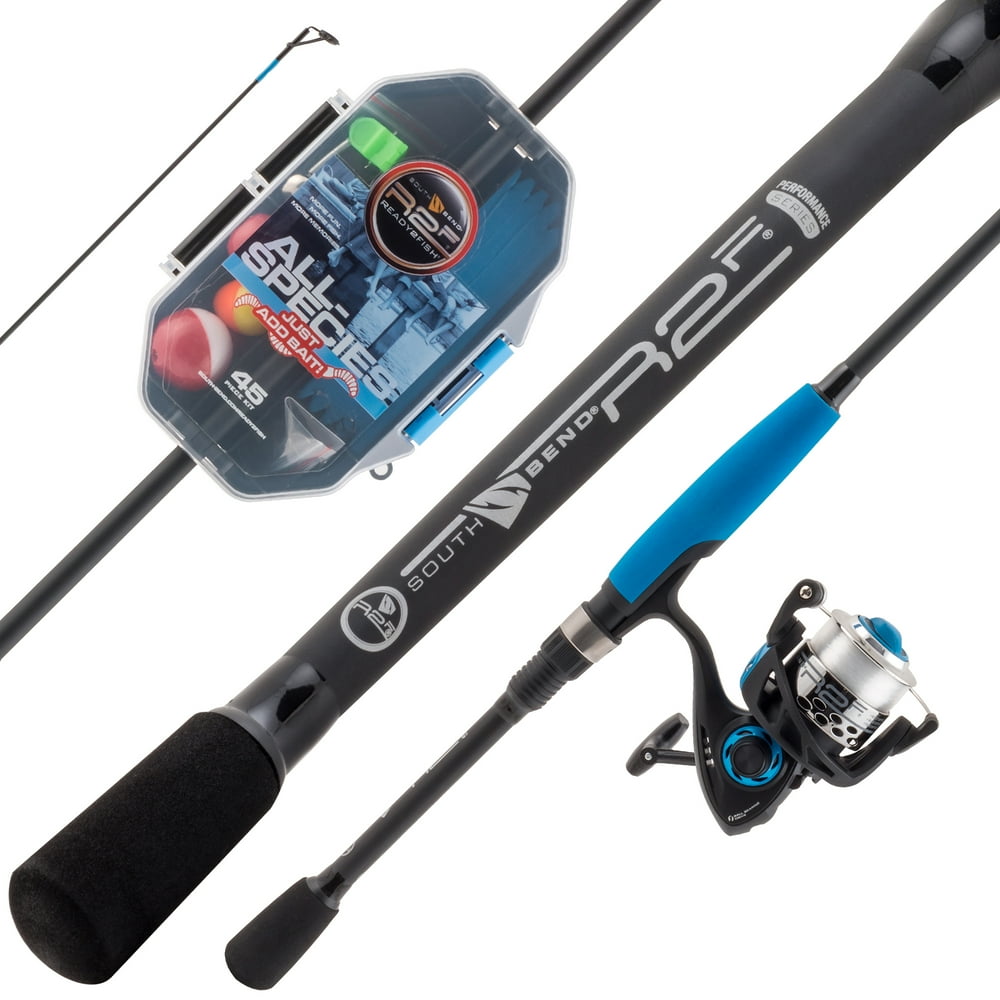 Ready2Fish 2piece AllSpecies Fishing Rod and Reel Spinning Combo w