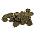 thumbnail image 3 of 50 Pcs Breloques Rondes 16mm Réglages de Pendentif pour Cabochons Collier Artisanat - Bronze 24x21cm, 3 of 8