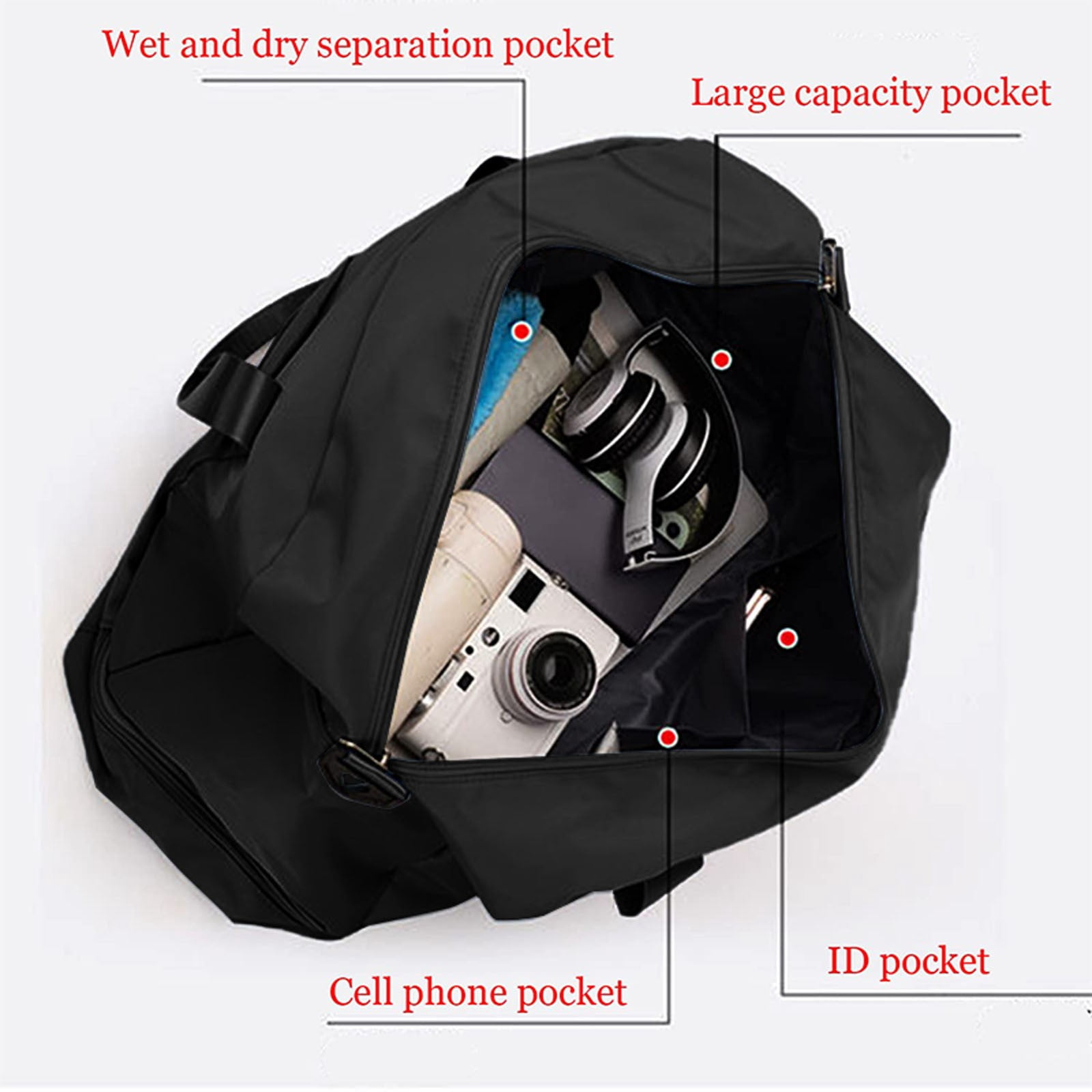 Jierger Large Capacity Gym Bag for Women Sports Travel Duffel Bag with Shoe Compartment Light Overnight Bag for Lady Travel Gym Yoga