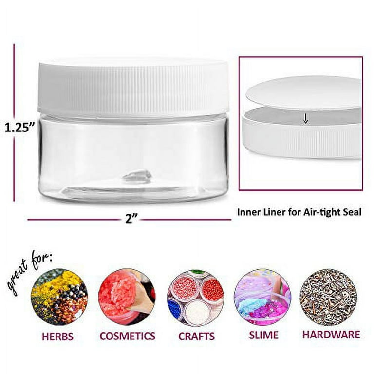 4 oz Body Butter Containers with Lids + 2oz Small Plastic Containers with Lids (Set of 24) Plastic Jars with Lids Cosmetic Jar - for Lip Scrub