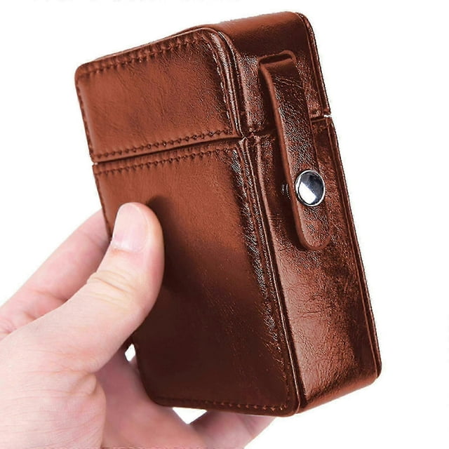 PU Leather Cigarette Case Anti-Scratch Storage Case Tobacco Pouch Lighter Holder