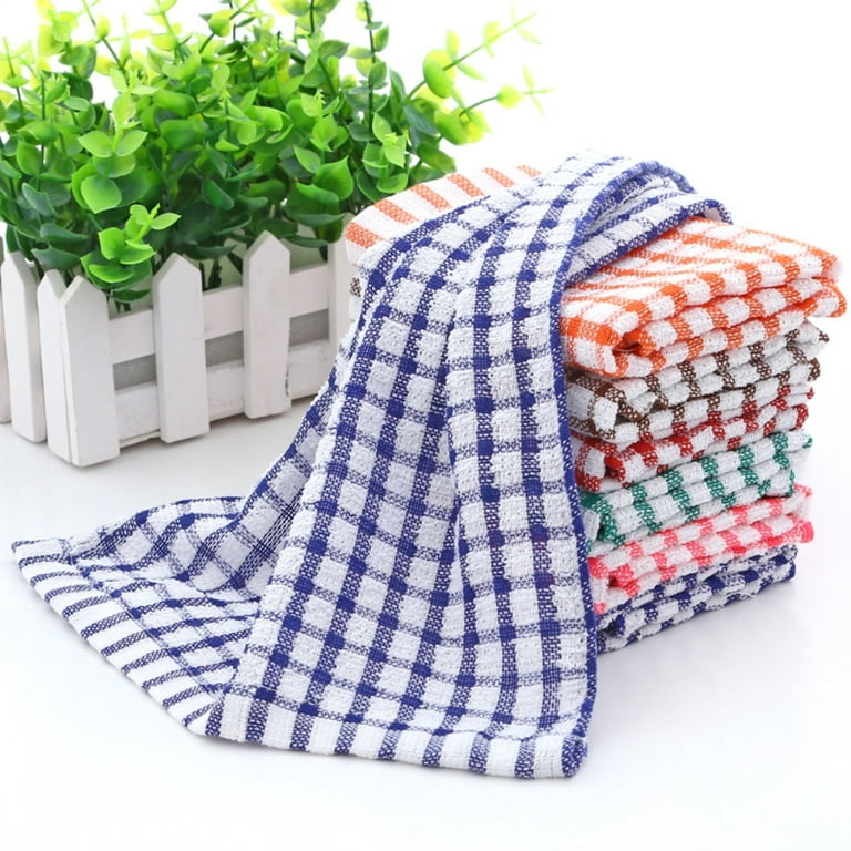 6Pcs/set Cotton Kitchen Tea Towels Absorbent Lint Free Catering Restaurant Cloth  Dish Towels Kitchen Drying