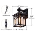 thumbnail image 2 of FSLiving Waterproof Wall Sconce Plug-in Wall Mount Lantern Downward Fixture Traditional Desigh Black Finish,Clear Glass Shade,UL Listed for Outdoor/Indoor - 1 Light, 2 of 7