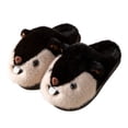 thumbnail image 5 of JUSLIO Womens House Slippers 3D Cartoon Animal Head Cute Fuzzy Plush Cute Rodent Design Non Slip Flat Sole Warm Indoor House Slippers Closed Toe Slide Slippers Black, 5 of 5