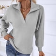 thumbnail image 2 of IROINNID Reduced Womens Sweater V-Neck Pullover Sweater Solid Color Leisure Mid-Length Long Sleeve Autumn and Winter Suit Collar Knit Sweater Lantern Sweater, 2 of 9
