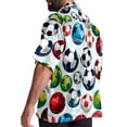 thumbnail image 3 of Football Men's Short Sleeve Printed Poplin Beach Shirts with Spread Collar - Casual Button Down Summer Tops for Unisex, 3 of 6
