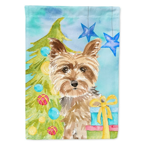 Carolines Treasures CK1854CHF Christmas Tree Yorkie Yorkshire Terrier Flag Canvas House Size  Large multicolor