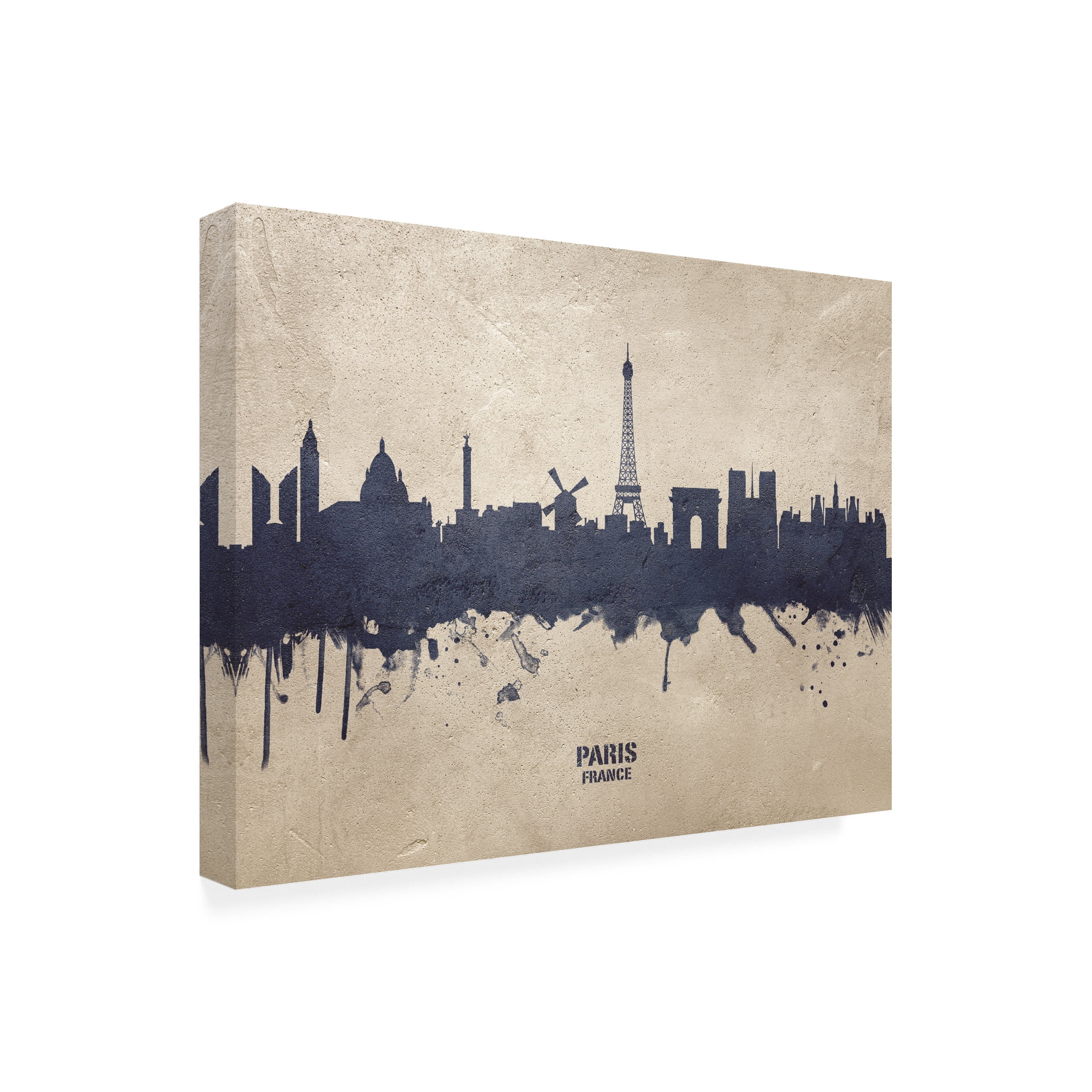 Michael Tompsett 'Paris France Skyline Concrete' Canvas Art